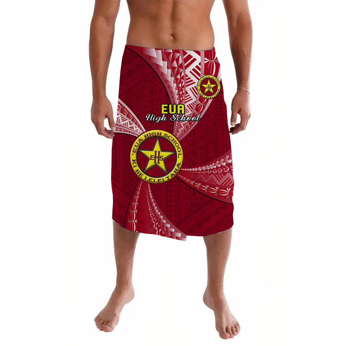 Tonga Eua High School Lavalava Tongan Ngatu Pattern LT14 Red - Polynesian Pride