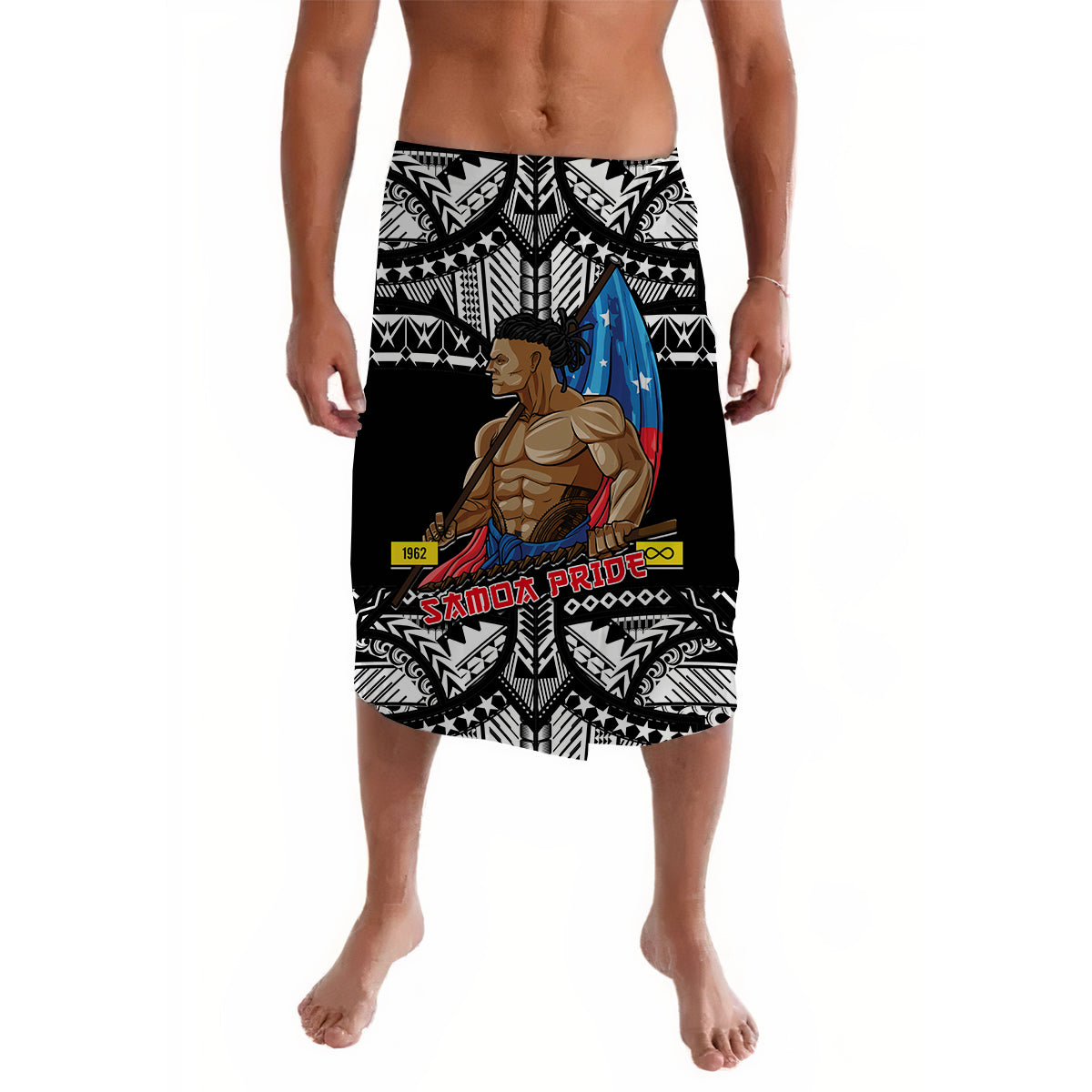 Samoa Pride Lavalava Tribal Patterns Black LT6 Black - Polynesian Pride