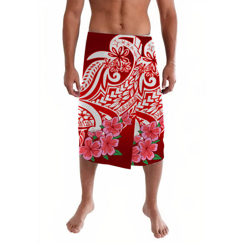 Polynesian Floral Tribal Lavalava Red LT9 Teal - Polynesian Pride