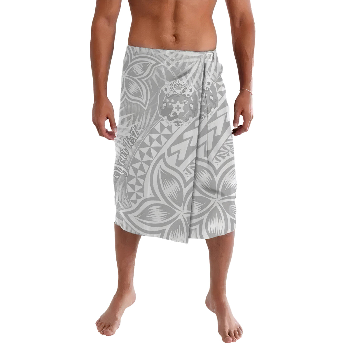 Personalised Tonga White Sunday Lavalava Tropical LT9 - Polynesian Pride