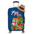 Fiji Islands Luggage Cover Tropical Flowers and Tapa Pattern LT9 Blue - Polynesian Pride