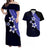 Polynesian Matching Dress and Hawaiian Shirt with Plumeria Flower Blue LT6 Blue - Polynesian Pride