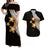 Polynesian Matching Dress and Hawaiian Shirt with Plumeria Flower Gold LT6 Gold - Polynesian Pride