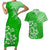 Hawaii Summer Couples Matching Outfits Combo Bodycon Dress And Hawaii Shirt Mix Polynesian Green LT6 - Polynesian Pride