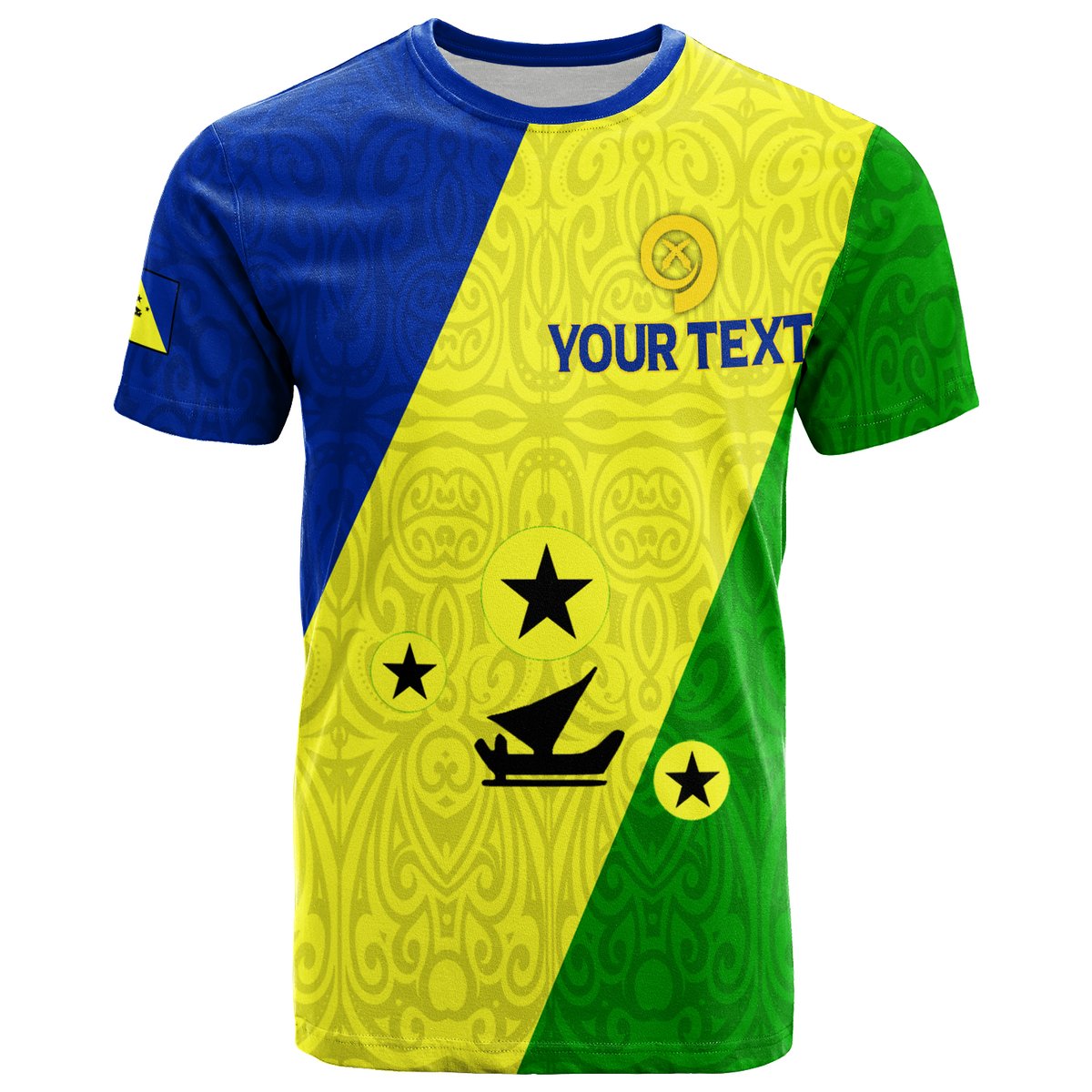 Custom Vanuatu Malampa Province T Shirt Flag Style LT12 Yellow - Polynesian Pride