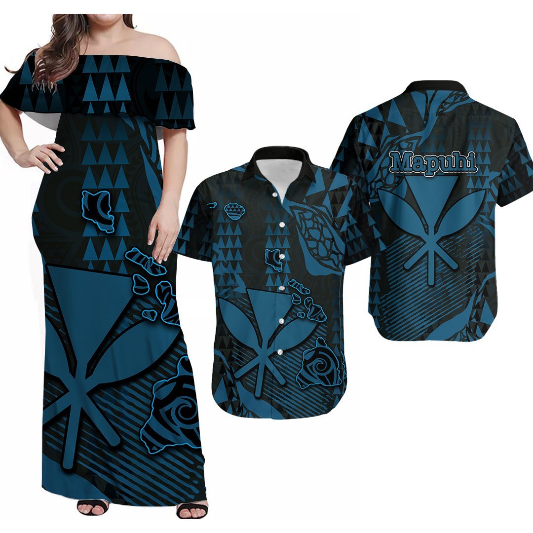 Mapuhi Hawaii Kanaka Map Matching Dress and Hawaiian Shirt Style No.6 LT6 Art - Polynesian Pride