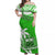 Samoa Couple Outfits Matching Off Shoulder Maxi Dress Coat Of Arms With Coconut Green LT14 - Polynesian Pride