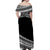 Polynesian Off Shoulders Long Dress Simple Black LT6 - Polynesian Pride