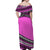 Polynesian Off Shoulders Long Dress Simple Pink LT6 - Polynesian Pride