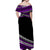 Polynesian Off Shoulders Long Dress Simple Purple No.1 LT6 - Polynesian Pride