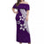 Polynesian Matching Dress and Hawaiian Shirt with Plumeria Flower Purple LT6 - Polynesian Pride