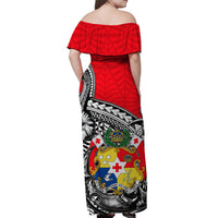 Tonga Hook Tattoo Matching Dress and Long Sleeve Button Shirt White LT05 - Polynesian Pride