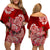 Polynesian Floral Tribal Off Shoulder Short Dress Red LT9 - Polynesian Pride