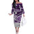 Polynesian Tribal Couples Matching Outfits Combo Long Sleeve Dress And Hawaiian Shirt Purple LT6 - Polynesian Pride