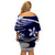 Polynesian Tribal Off Shoulder Short Dress Blue LT6 - Polynesian Pride