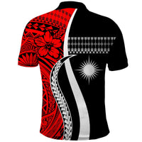 Custom Marshall Islands Polo Shirt Simple Pattern Version Red LT13 - Polynesian Pride