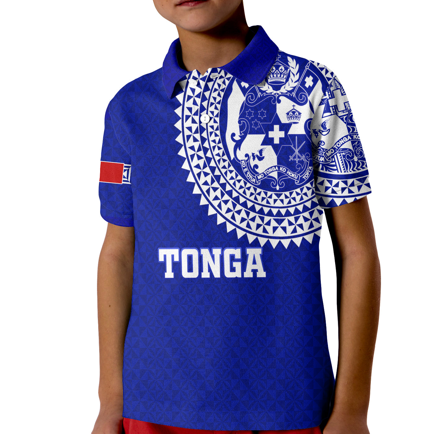 Tonga Polo Shirt KID Tongan Blue Turtle - RLT7 Unisex Blue - Polynesian Pride