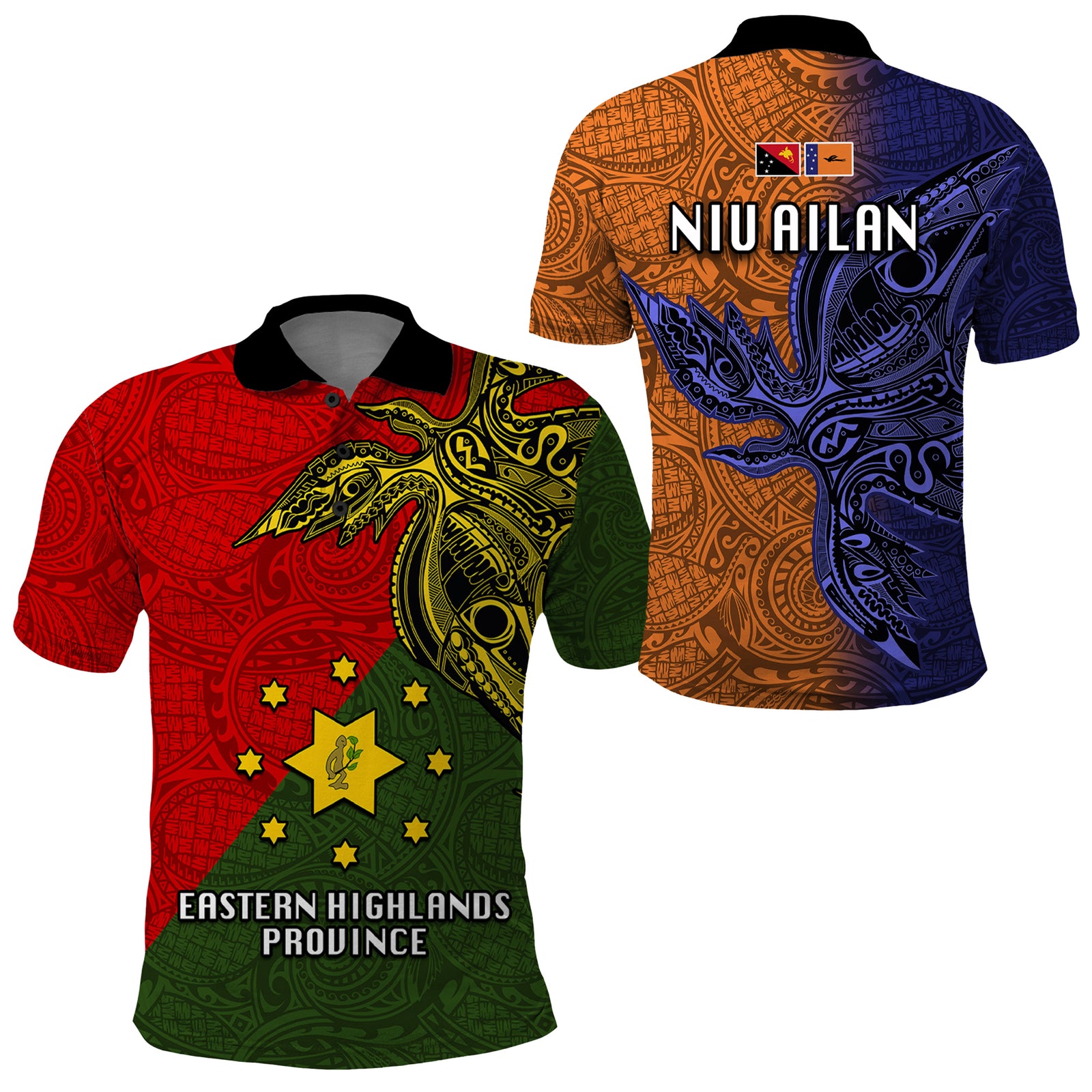 Papua New Guinea Eastern Highlands Province and New Ireland Province Polo Shirt LT03 Green - Polynesian Pride