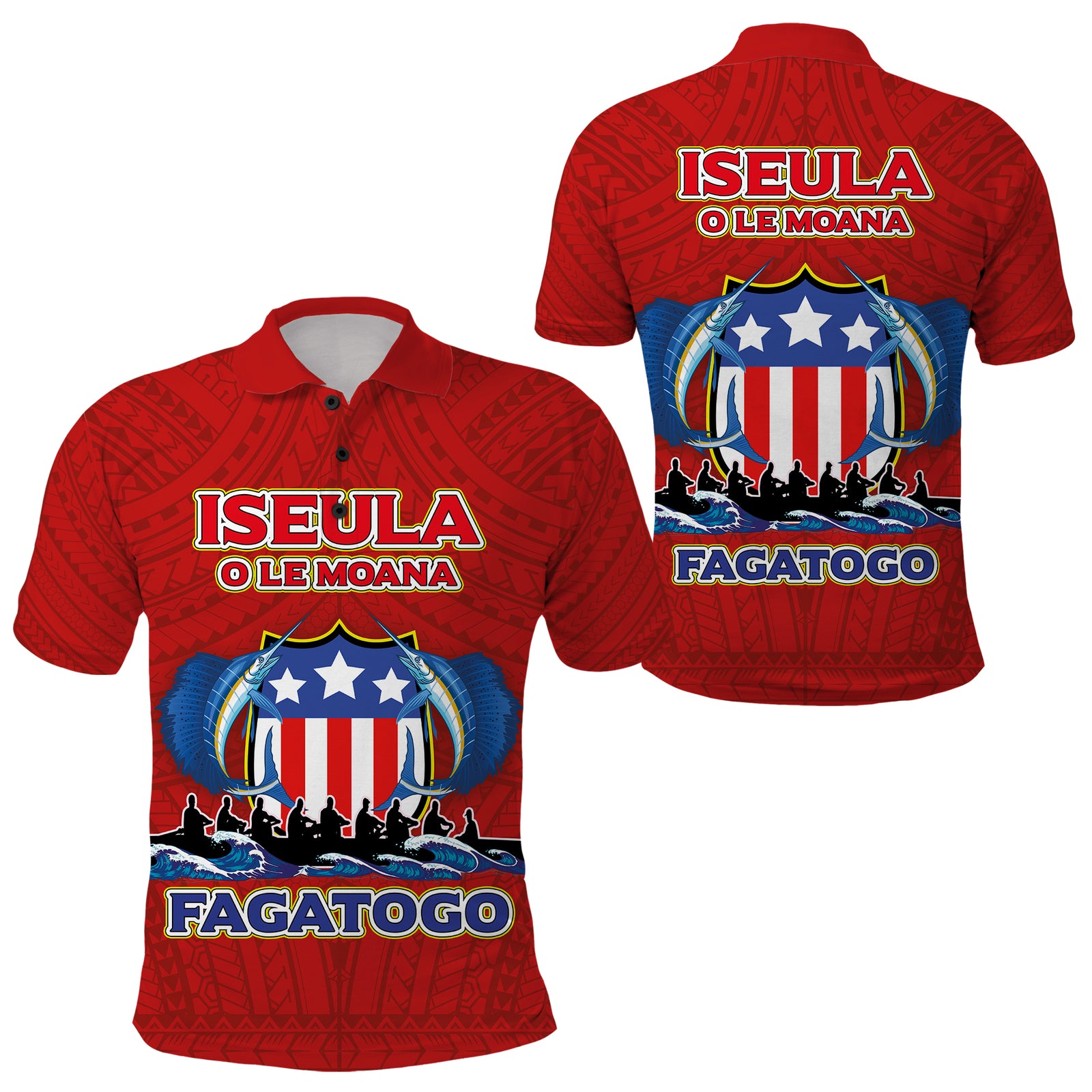American Samoa Polo Shirt Iseula o le Moana of Fagatogo Pride Red Color LT03 Red - Polynesian Pride