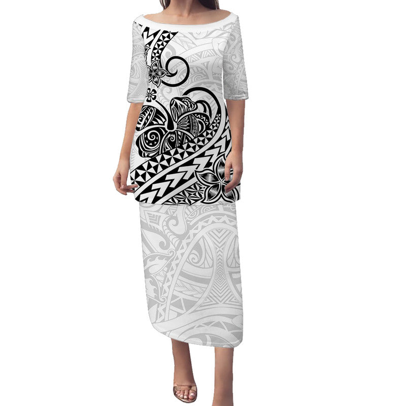 Polynesian Tribal Tattoo Retro Puletasi Dress Black Screen Color LT9 - Polynesian Pride