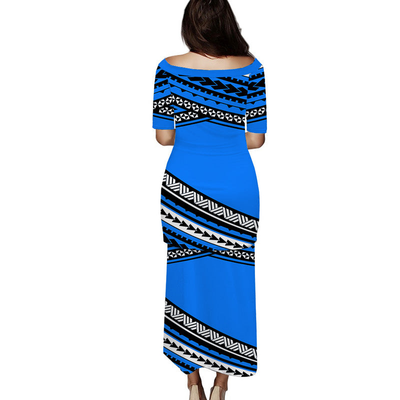 Polynesian Puletasi Dress Simple Blue LT6 - Polynesian Pride