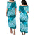 Polynesian Floral Tribal Puletasi Dress Teal LT9 Long Dress Teal - Polynesian Pride