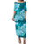 Polynesian Floral Tribal Puletasi Dress Teal LT9 - Polynesian Pride