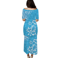 Hawaii Summer Puletasi Dress Mix Polynesian Light Blue LT6 - Polynesian Pride