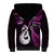 Personalised New Zealand Sherpa Hoodie Aotearoa Silver Fern With Manaia Maori Unique Pink LT14 - Polynesian Pride