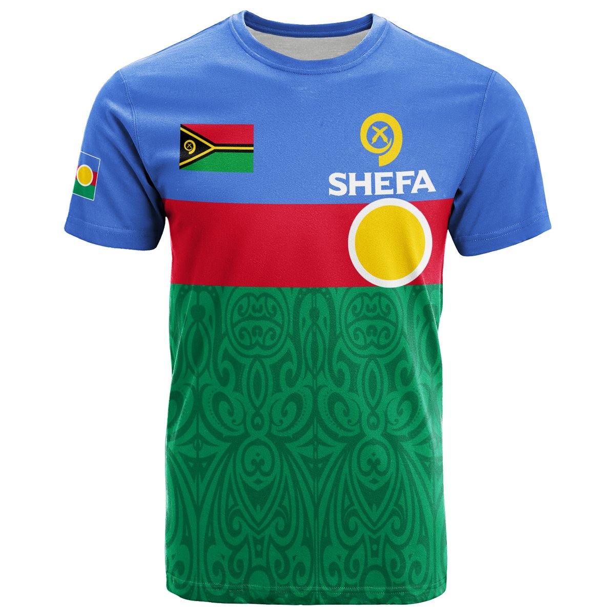 Vanuatu Shefa Province T Shirt Flag Style LT12 Green - Polynesian Pride