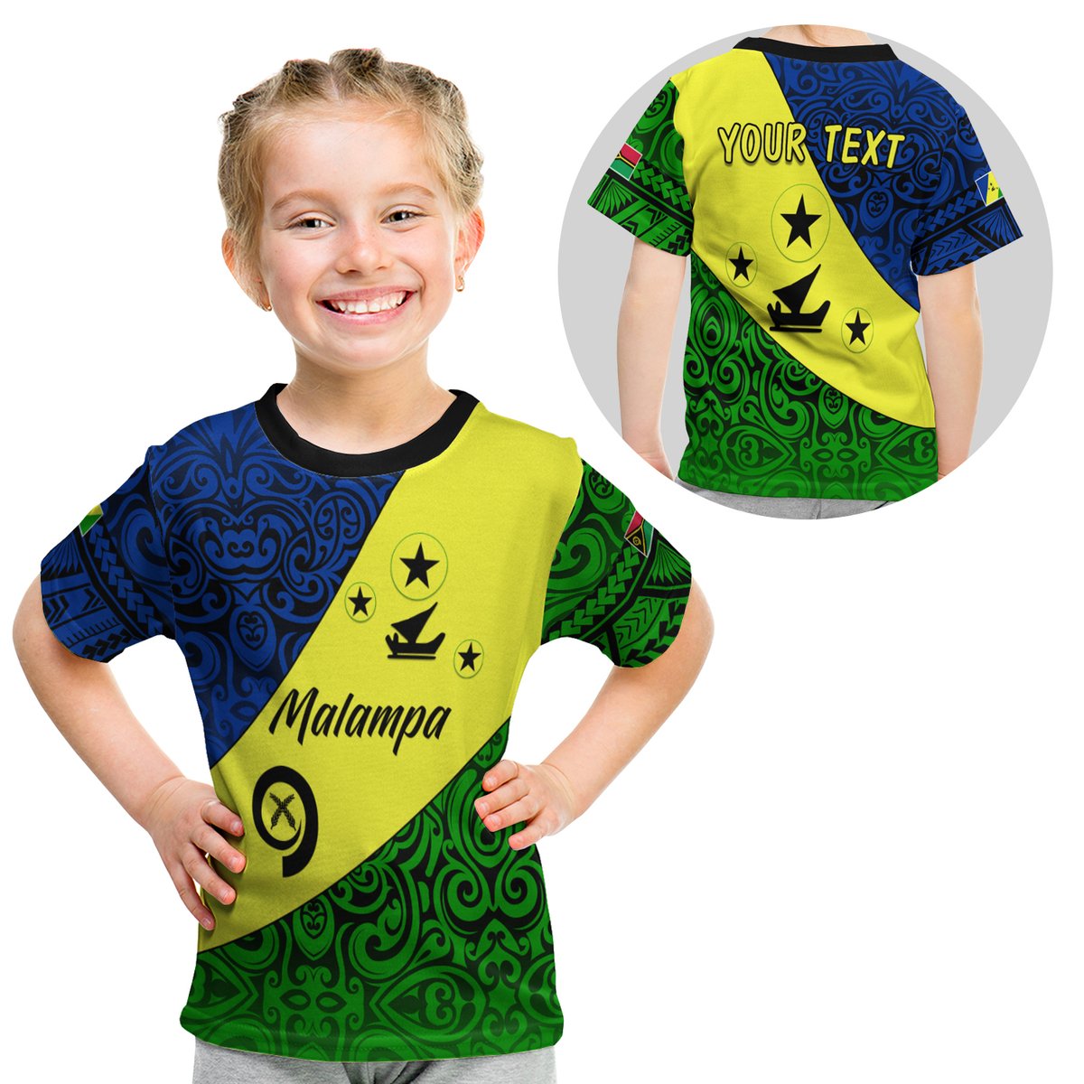(Custom Personalised) Malampa Province T Shirt Kid Vanuatu Pattern LT13 Youth XL Size14 - Polynesian Pride