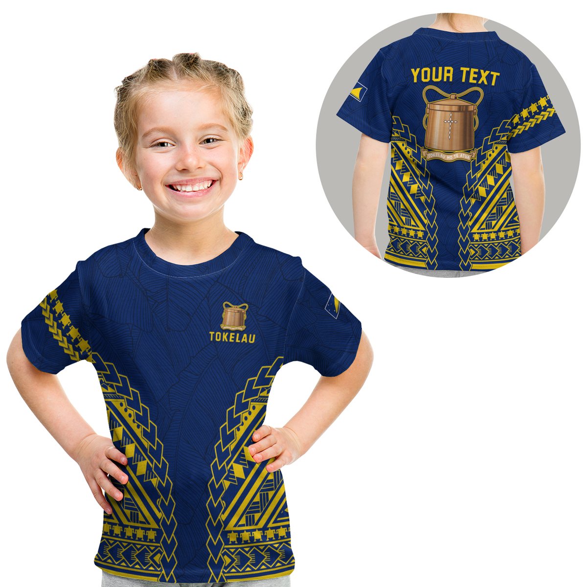 (Custom Personalised) Tokelau T Shirt Kid Coconut Palm Leaf LT13 Youth XL Size14 - Polynesian Pride
