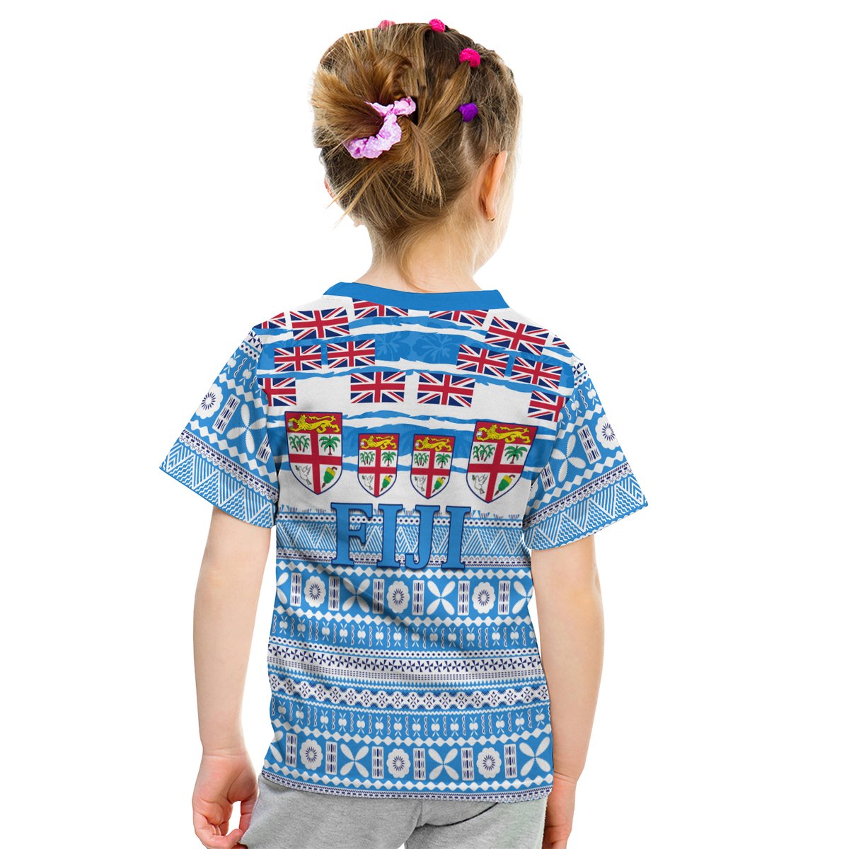 Fiji Polynesian T Shirt Kid Fijian Tropical Flowers LT13 - Polynesian Pride