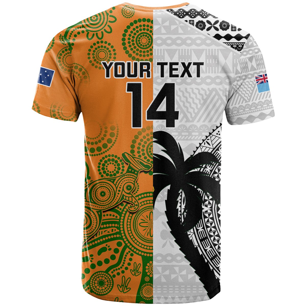 Custom Fiji And Australia Rugby T Shirt World Cup 2023 Together LT14 - Polynesian Pride
