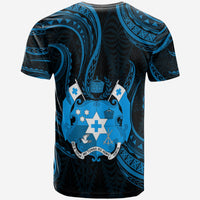 Tonga Pattern T Shirt Always Proud Version Blue LT13 - Polynesian Pride