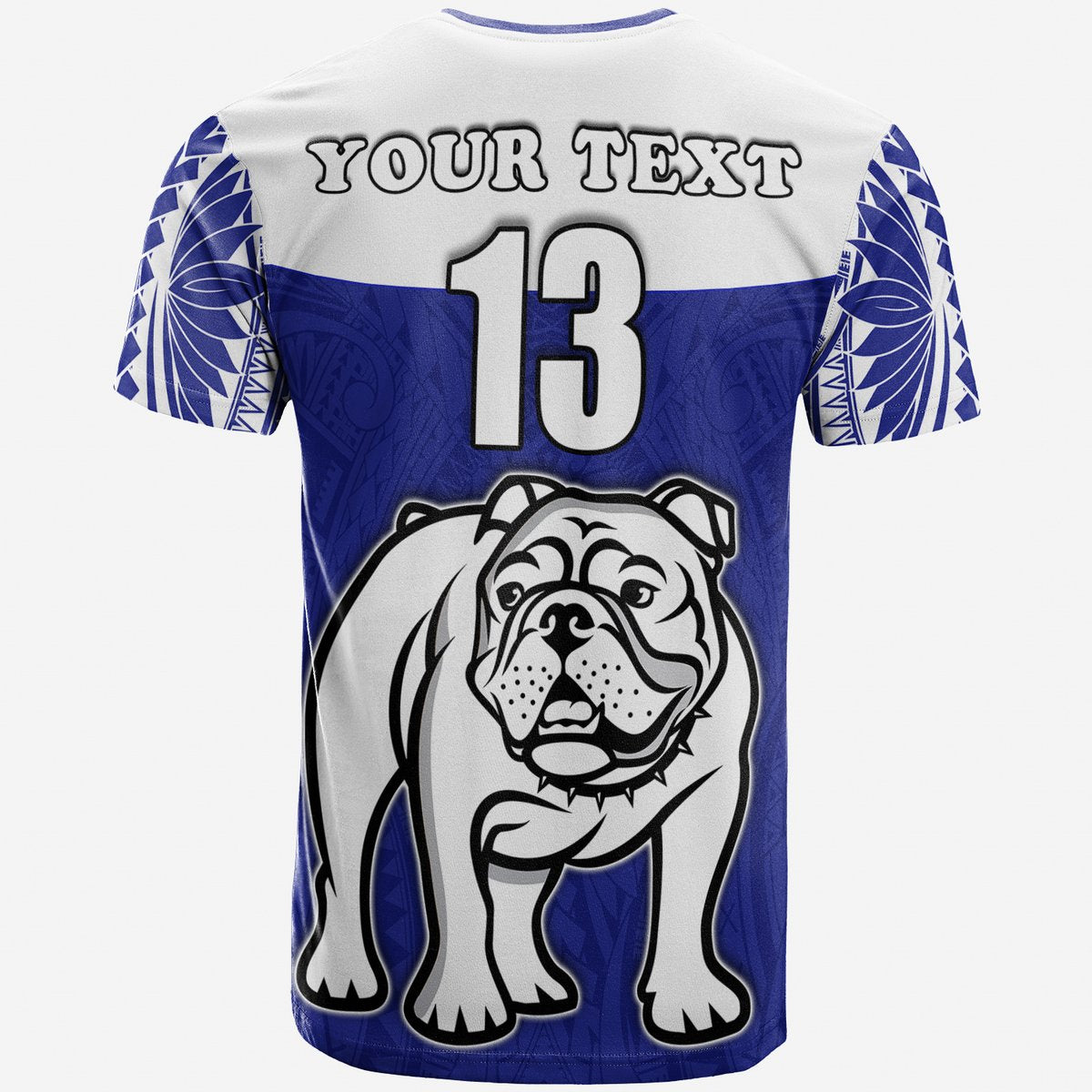 Custom Spirit Bulldogs T Shirt Makoi Fiji Rugby Custom Text and Number LT13 - Polynesian Pride