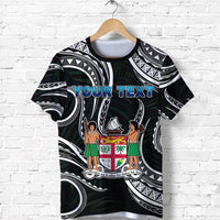 Custom Fiji Coat of Arms T Shirt Polynesian mix Coconut Pattern LT13 - Polynesian Pride