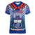 Custom Samoa Rugby V-Neck T Shirt Custom Text And Number With Toa Samoa, Manu Samoa And Manu Samoa 7s Logo CTM14 - Polynesian Pride