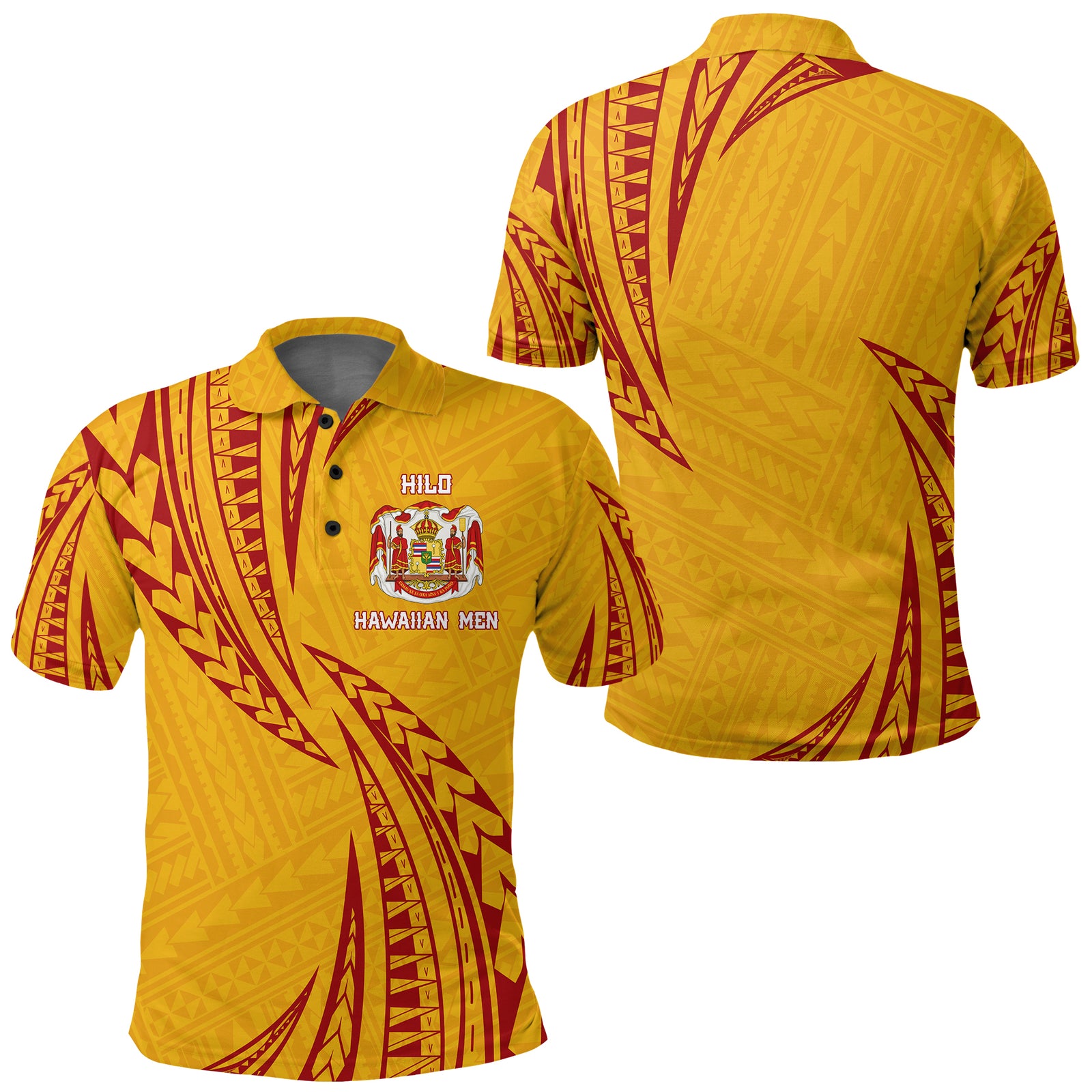 Hawaii HILO Polo Shirt Gold Color LT7 Yellow - Polynesian Pride