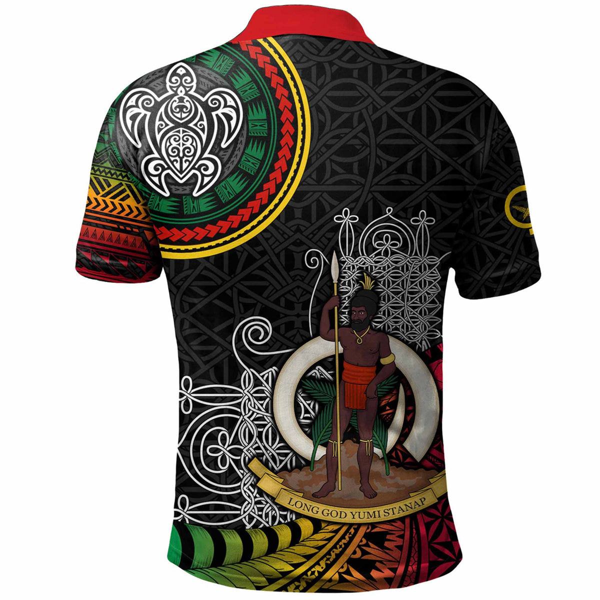 Vanuatu Seal Polo Shirt with Mutis En Atan Patterns RLT9 - Polynesian Pride