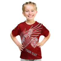 (Custom Personalize) Tonga Rugby Kid T Shirt Ikale Tahi Soaring Wings LT7 Youth XL Size14 - Polynesian Pride