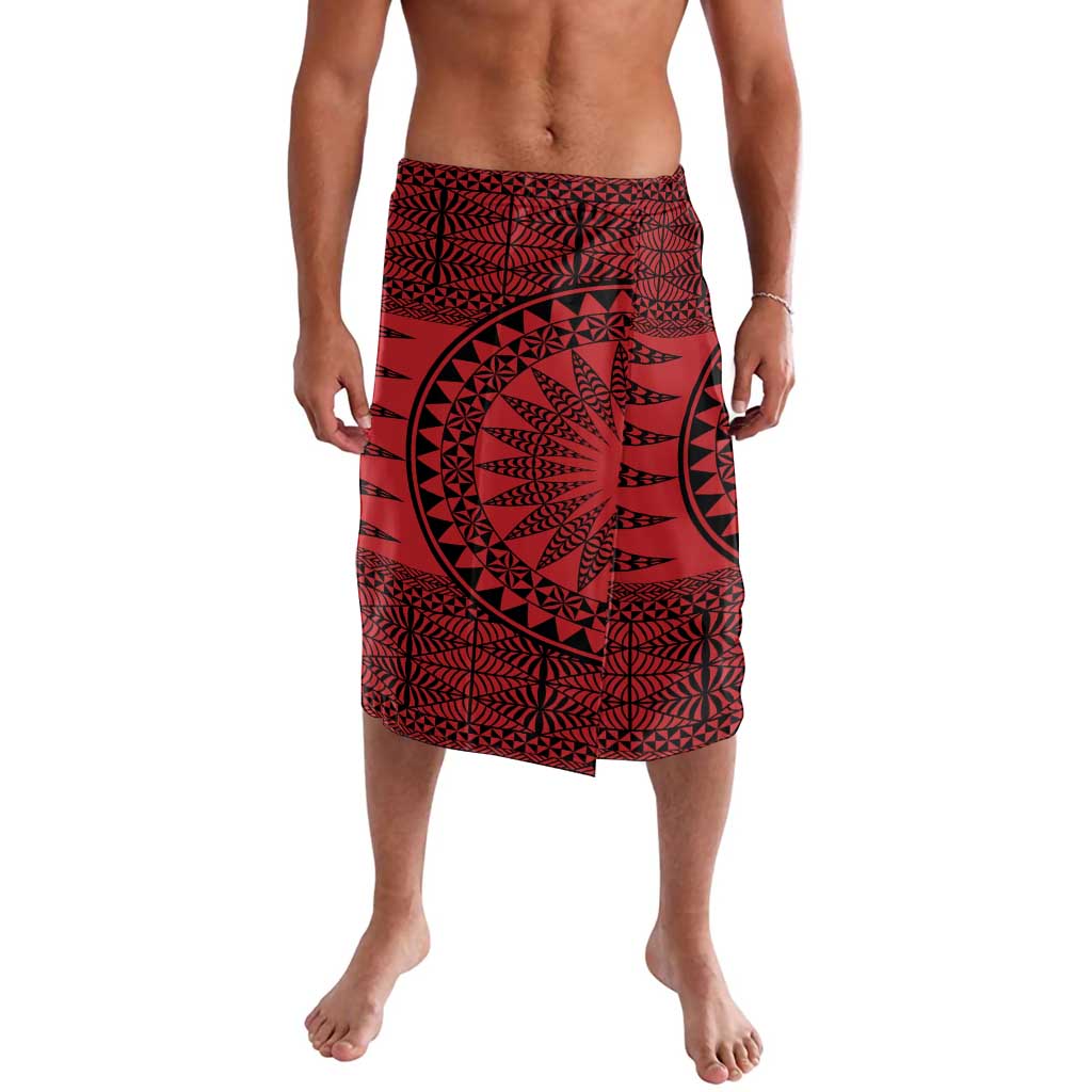 All Red Tonga Malo e lelei Lavalava Vintage Ngatu Tribal Pattern LT9 Red - Polynesian Pride