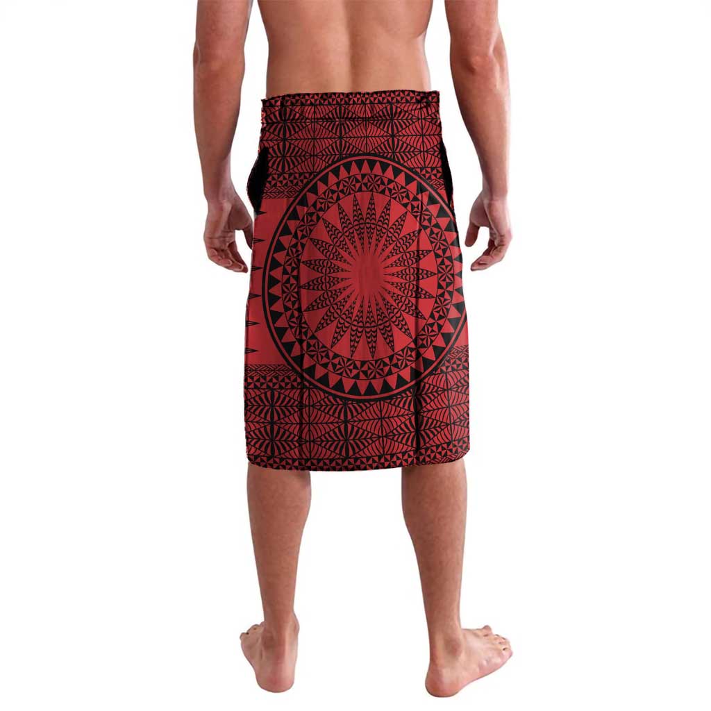 All Red Tonga Malo e lelei Lavalava Vintage Ngatu Tribal Pattern LT9 - Polynesian Pride