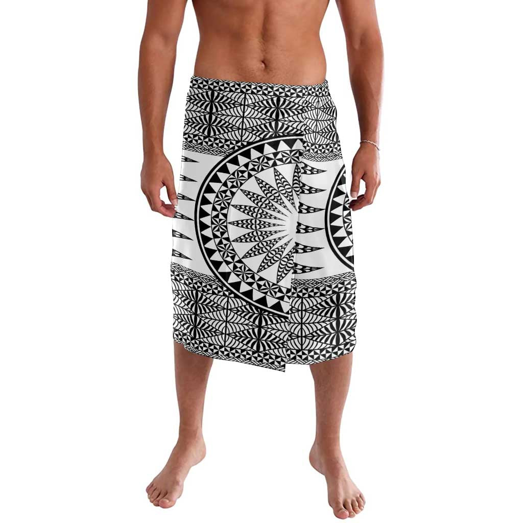 All White Tonga Malo e lelei Lavalava Vintage Ngatu Tribal Pattern LT9 White - Polynesian Pride