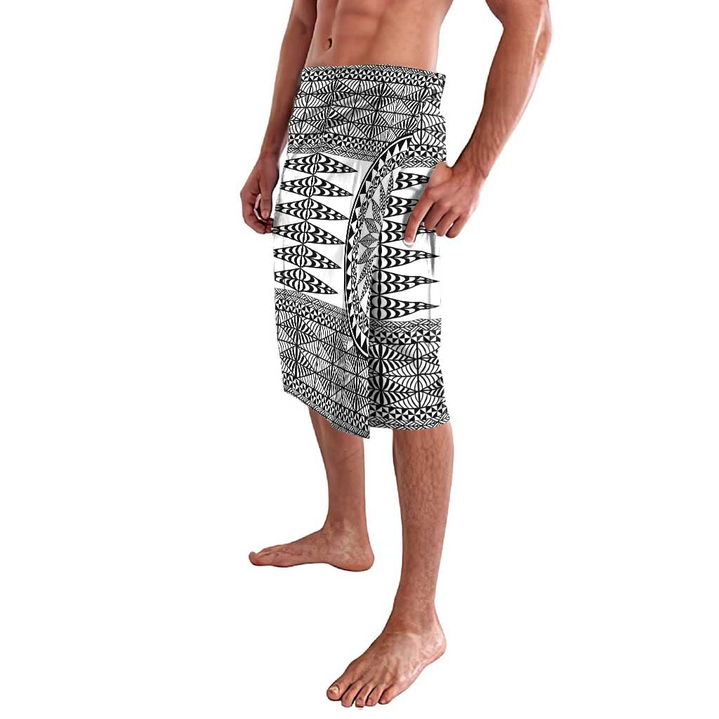 All White Tonga Malo e lelei Lavalava Vintage Ngatu Tribal Pattern LT9 - Polynesian Pride