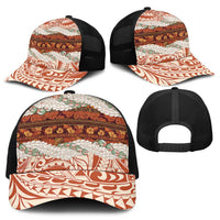Aloha Hawaii Mikioi Lei Baseball Net Cap Cattail Red Tropical Flower Pattern LT14 - Polynesian Pride