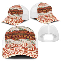 Aloha Hawaii Mikioi Lei Baseball Net Cap Cattail Red Tropical Flower Pattern LT14 - Polynesian Pride