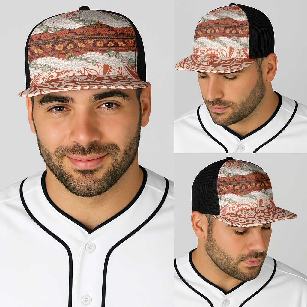 Aloha Hawaii Mikioi Lei Baseball Net Cap Cattail Red Tropical Flower Pattern LT14 - Polynesian Pride