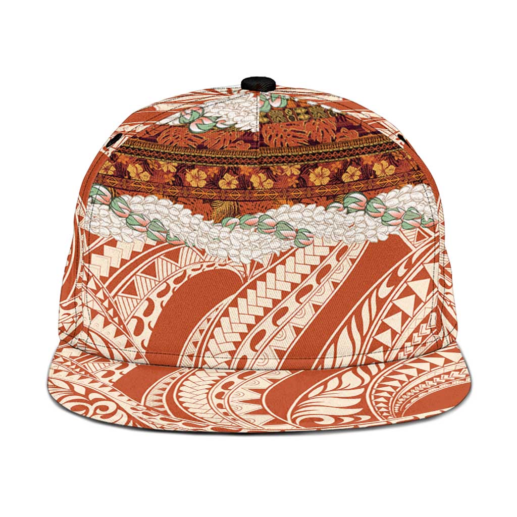 Aloha Hawaii Mikioi Lei Snapback Cap Cattail Red Tropical Flower Pattern LT14 One Size Cattail Red - Polynesian Pride