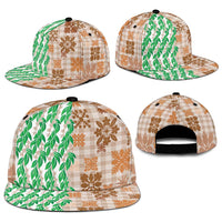 Aloha Hawaii Palaka Tuberose Lei Snapback Cap Hawaiian Quilt Seamless Style LT14 - Polynesian Pride